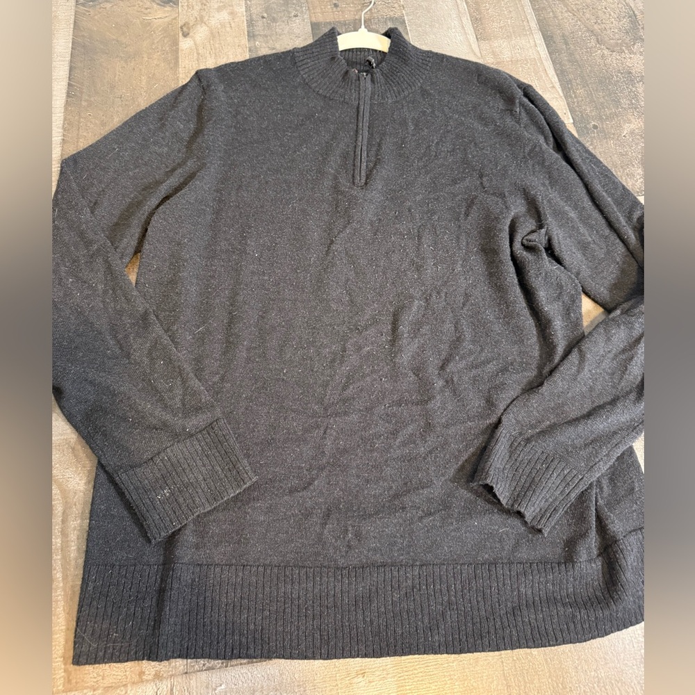 Smartwool Merino Wool Blend 1/4 Zip Sweater Size Large Black‎